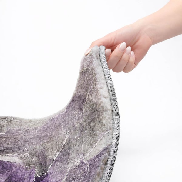 Dream Shag Premium Machine Washable Abstract ADS503 Purple 2 ft. x 3 ft. Accent Rug