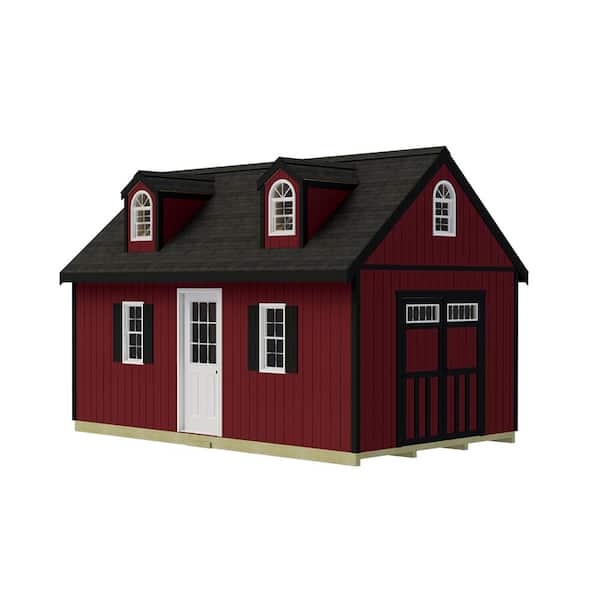 Planner's Paradise 12 ft. x 24 ft. Wood Shed Kit with Transom Doors, Loft, Dormer Kit and FortressFloor (288 sq. ft.)
