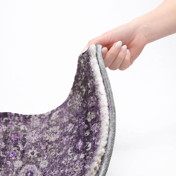 Dream Shag Premium Machine Washable Abstract ADS651 Purple 2 ft. x 3 ft. Accent Rug