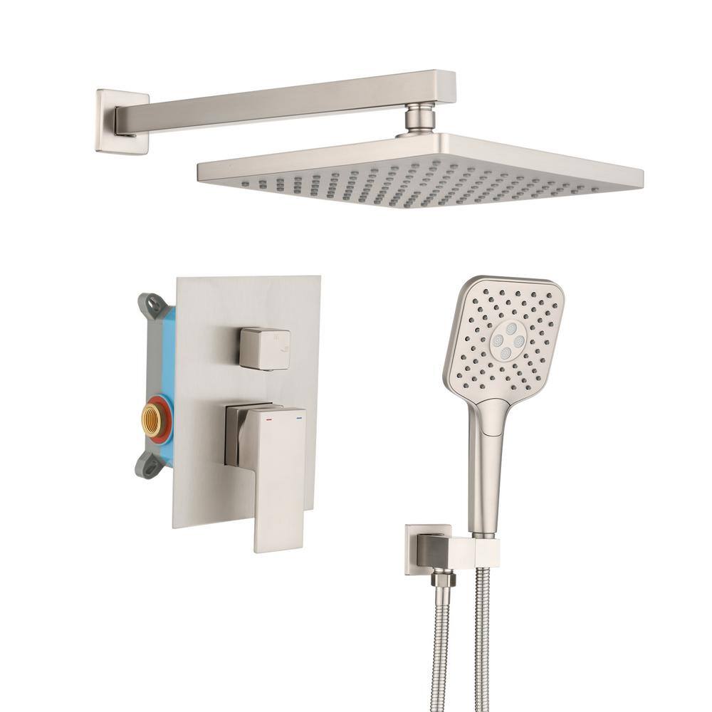 Single Handle 4-Spray Shower Faucet with Handshower 1.8 GPM with Easy to Install in Brushed Nickel (Valve Included) price history on PriceWatchPro