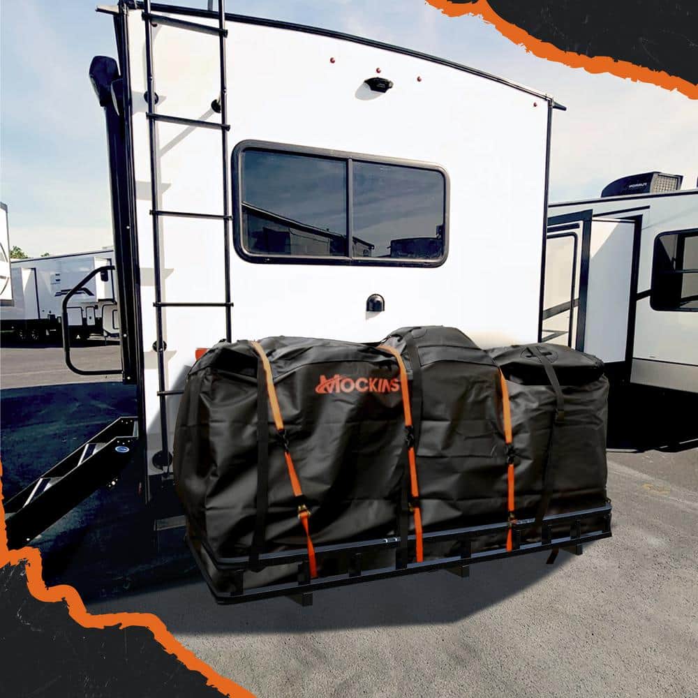 Mockins 40 Cu Ft Black Waterproof Hitch Cargo Bag with Straps and Lock