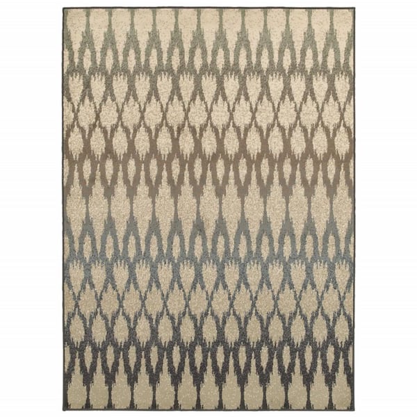 HomeRoots Ivory 2 ft. x 3 ft. Geometric Area Rug