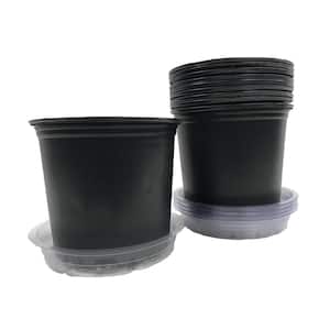 1 Gal. Plastic Nursery Pots with Saucers (10-Pack)