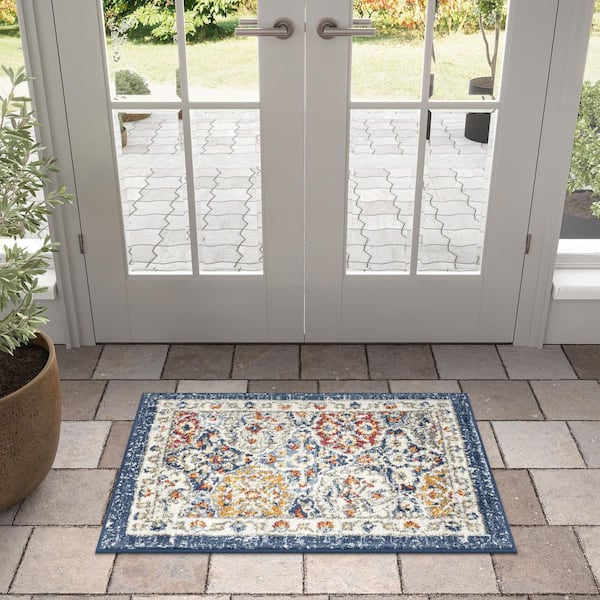 Chelsea Navy 2 ft. x 3 ft. Oriental Indoor Area Rug