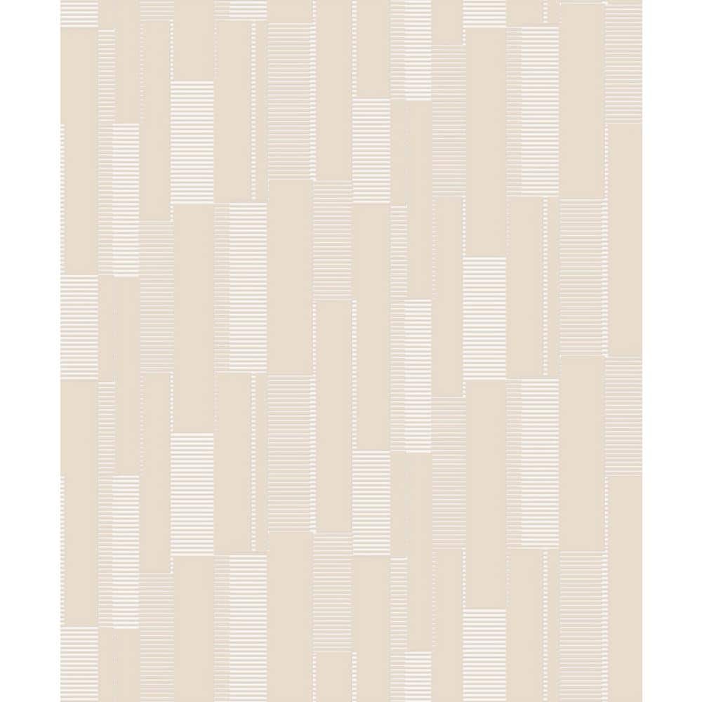 Falkirk Ophia Rectangles Beige, Grey Vinyl Peelable Roll (Covers 57 sq. ft.