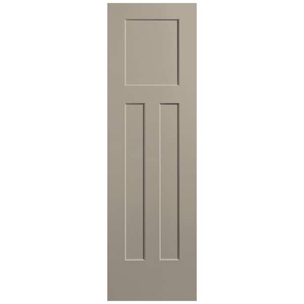 Masonite 24 in. x 80 in. 3-Panel Winslow Single Bore Solid Core Smoked Tan Molded Composite Interior Door Slab