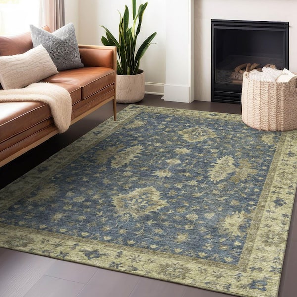 Chantille Machine Washable Indoor/Outdoor Abstract ACN1739 Blue 10 ft. x 14 ft. Area Rug