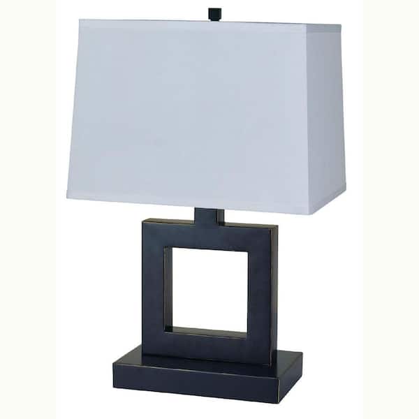 ORE International 22 in. Square Dark Bronze Table Lamp