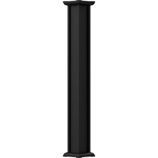 AFCO 9' x 7-1/2" Endura-Aluminum Acadian Style Column, Square Shaft (Post Wrap Installation), Non-Tapered, Textured Black