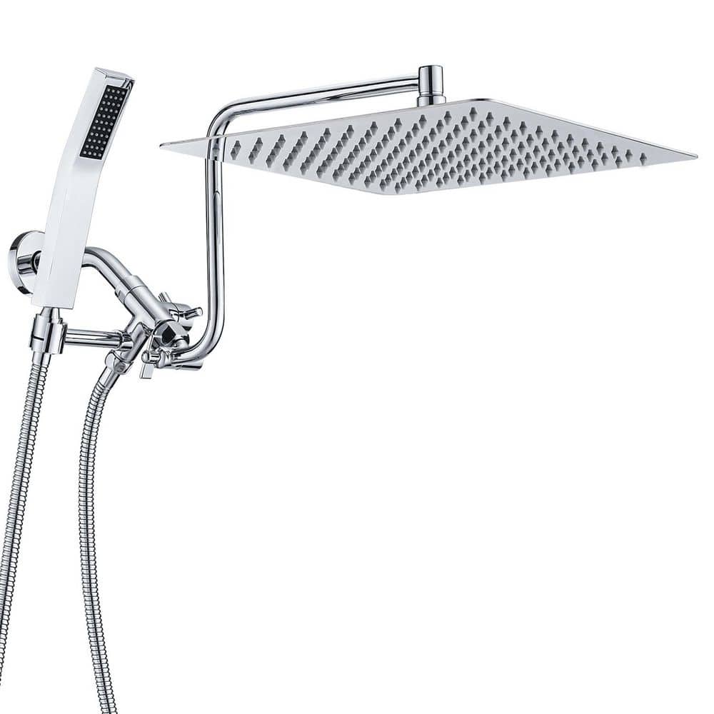 3-spray 10 in. Wall Mount Dual Shower Head and Handheld Shower Head 2.5 GPM in Chrome price history on PriceWatchPro