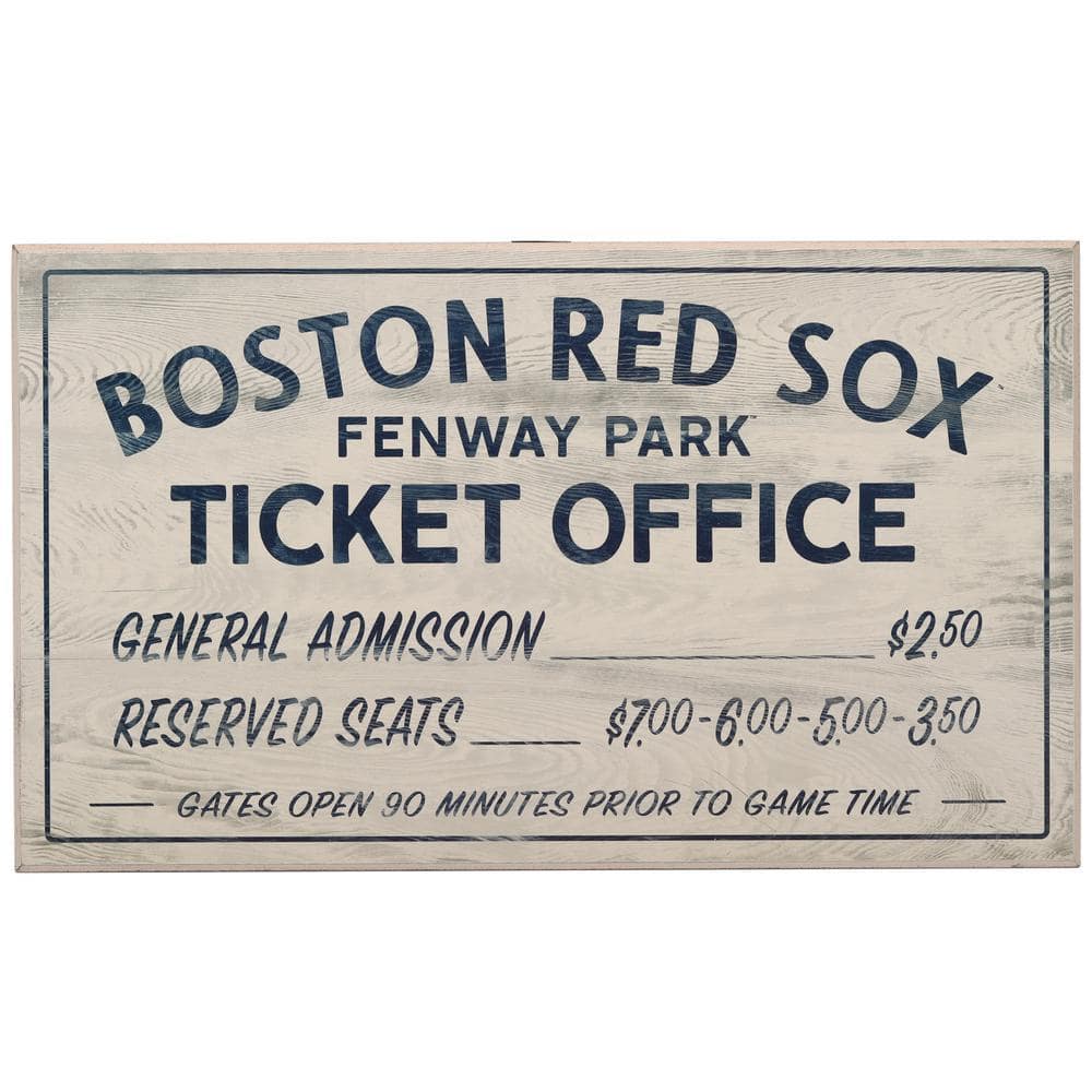 Open Road Brands Boston Red Sox Vintage Ticket Office Wood Wall