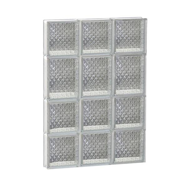 Clearly Secure 17.25 in. x 25 in. x 3.125 in. Frameless Diamond Pattern Non-Vented Glass Block Window