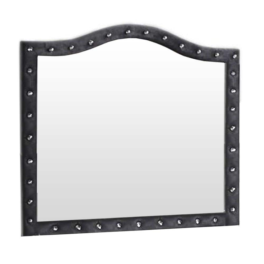 Bel-Air 44 in. W x 34.5 in. H Wood Black Wall Mirror -  Best Master Furniture, B1981BM