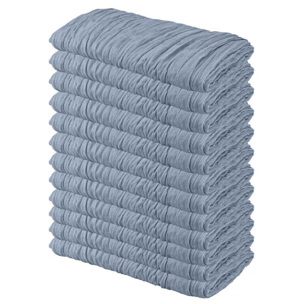 35 in. W x 120 in. L Dusty Blue Solid Boho Gauze Polyester Cheesecloth Tabl