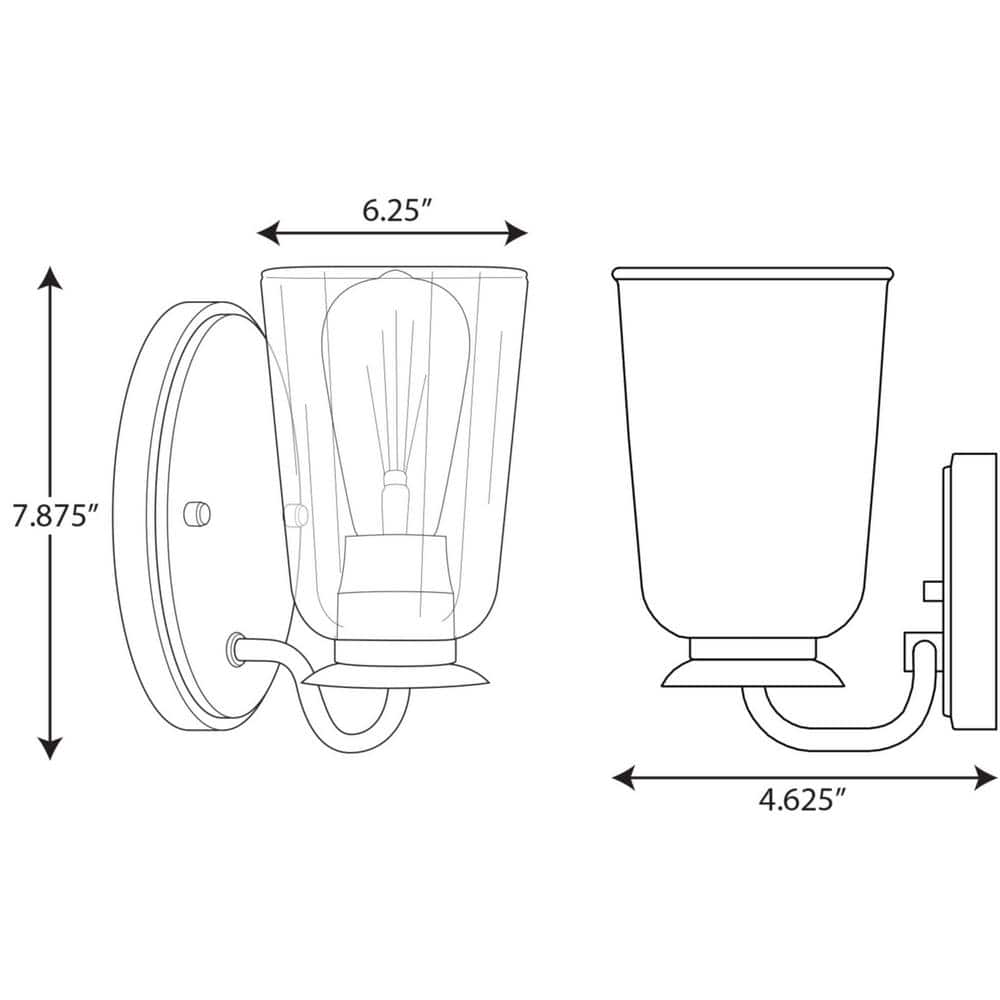 Matte Black Clear Glass Dimmable Bath Vanity Light
