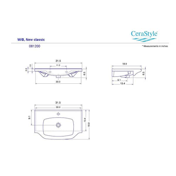 Nameeks Yeni Klasik Wall Mounted Bathroom Sink in White Nameeks Yeni Klasik Wall Mounted Bathroom Sink in White