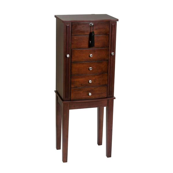 Mele & Co Westfield Walnut Finish Wooden Jewelry Armoire