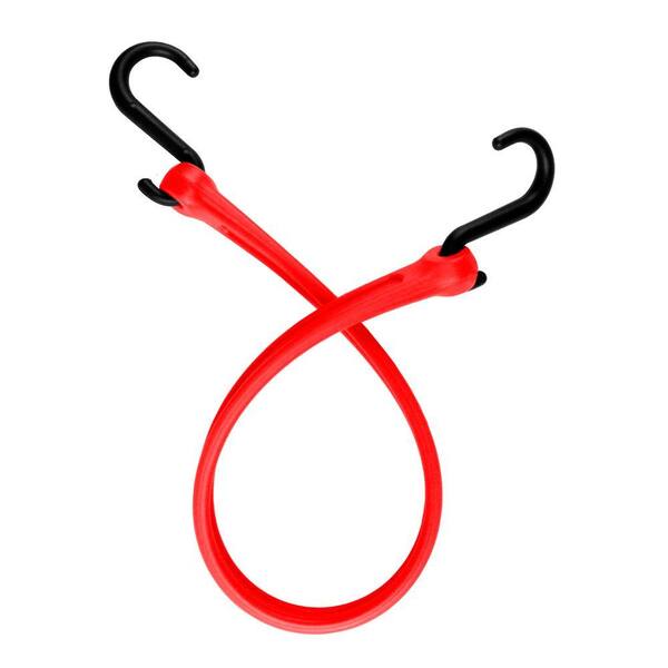 The Perfect Bungee 19 in.EZ-Stretch Polyurethane Bungee Strap with Nylon S-Hooks (Overall Length: 24 in. ) in Red