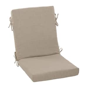 Oceantex 20 in. x 20 in. Outdoor High Back Dining Chair Cushion in Natural Tan