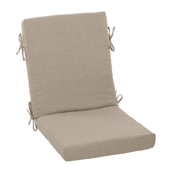ARDEN SELECTIONS Oceantex 20 in. x 20 in. Outdoor High Back Dining Chair Cushion in Natural Tan