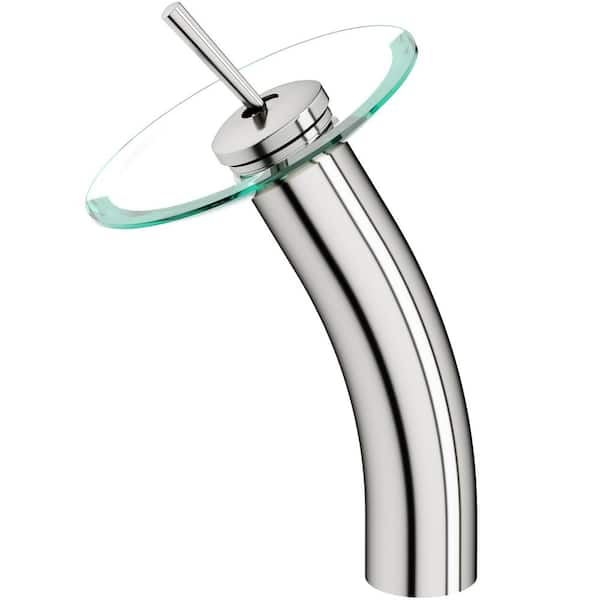 VIGO Waterfall Single Handle Single-Hole Bathroom Vessel Faucet in Brushed Nickel