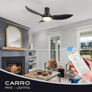 Nefyn II 45 in. Color Changing Integrated LED Indoor Matte Black 10-Speed DC Ceiling Fan with Light Kit, Remote Control