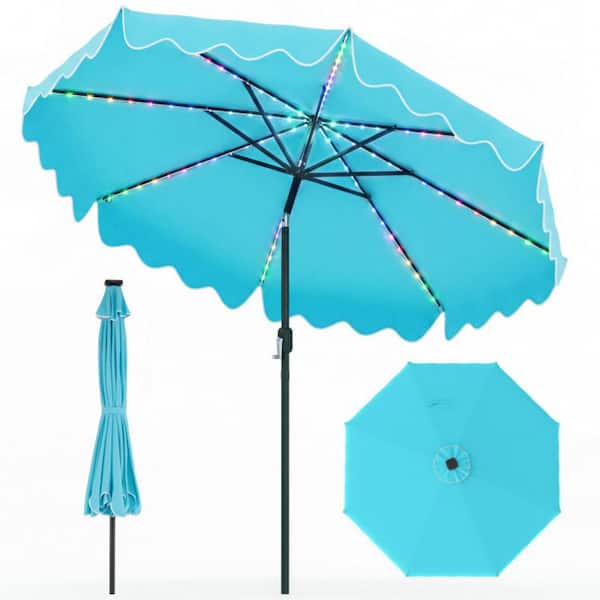 light up patio tilt umbrella Best Choice products 10ft Deluxe Solar Led Lighted with Adjustment (Brown) The premium polyester canopy with 8 metal ribs and air vent delivers reliable sun and drizzle protection Kadehome 10 ft. Metal Solar