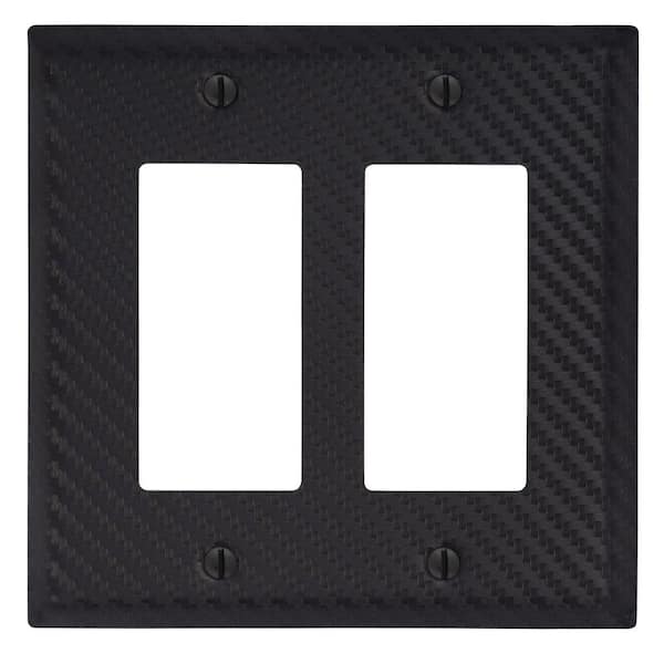 Branston 2 Gang Rocker Steel Wall Plate - Black