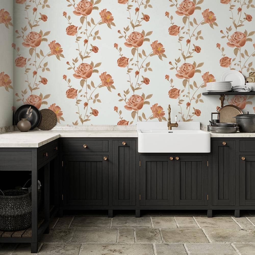 Scarlet Rose Self-Adhesive Peel and Stick Wallpaper