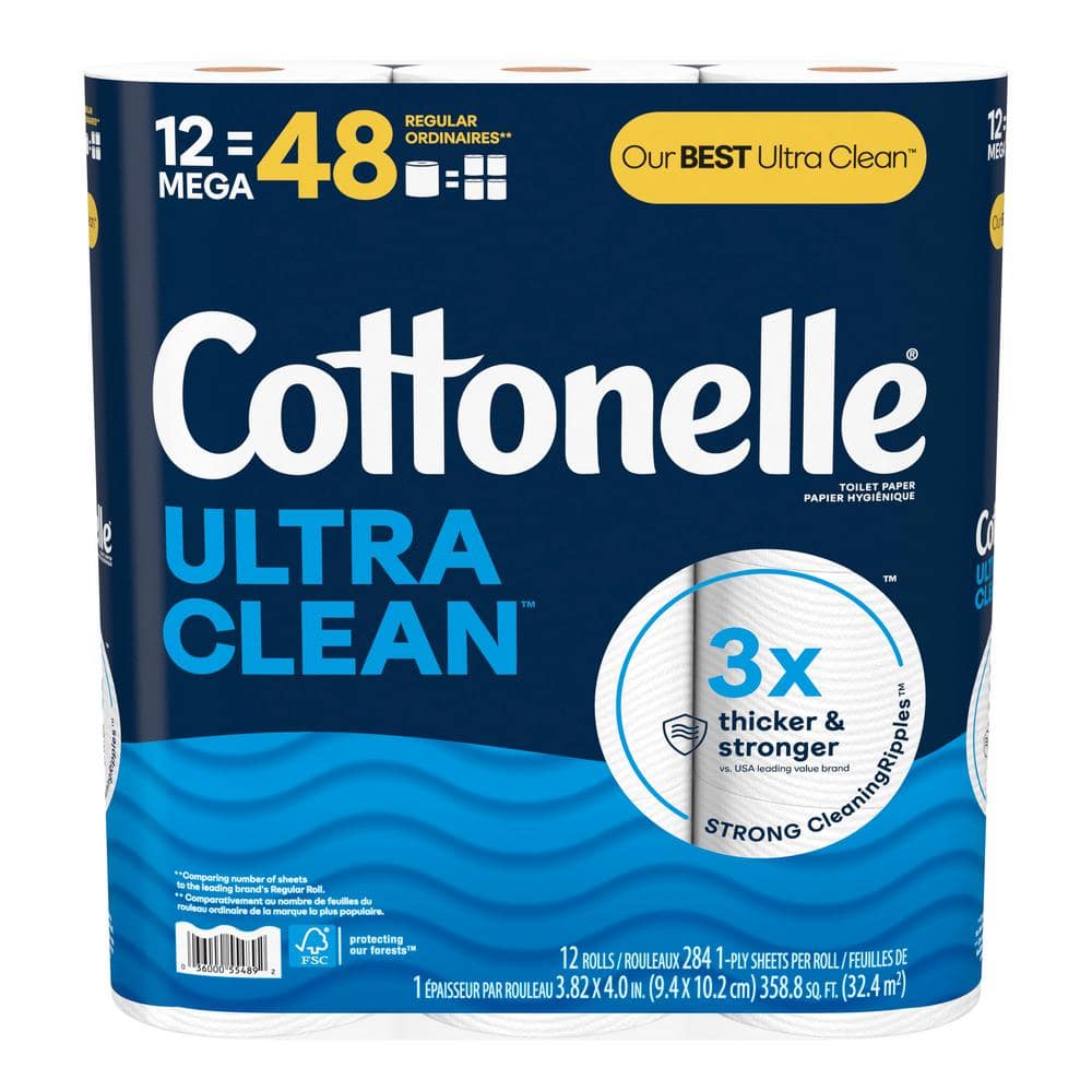 Cottonelle UltraClean Toilet Tissue (284 Sheets Per Roll 12 Rolls Per