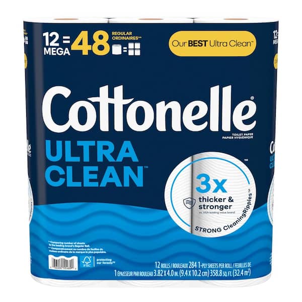 Cottonelle Ultra-Clean Toilet Tissue (284 Sheets Per Roll 12 Rolls Per Pack)