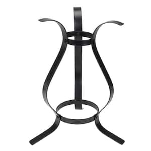 11.75 in. Black Curved Outdoor Patio Stand for Garden Gazing Balls