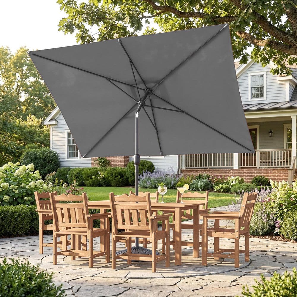 cantilever patio umbrella treasure garden Treasure Garden 13-ft Outdoor Patio Umbrella with Lux Lighting, Octago