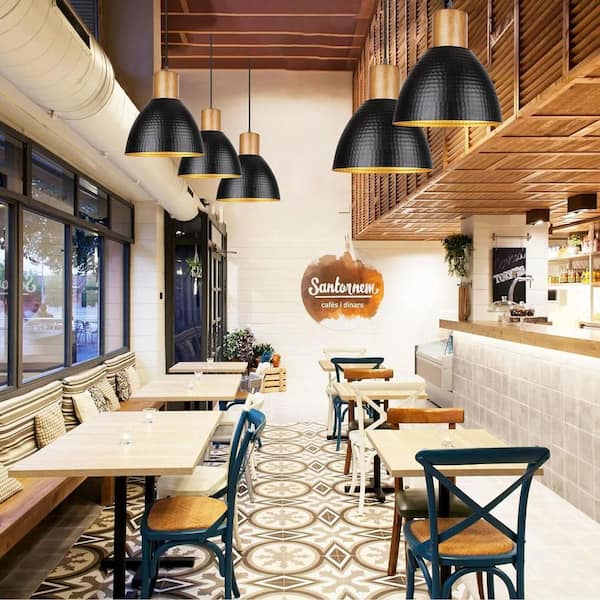 Farmhouse Black Pendant Light Fixture – 3-Pack, 10-Inch Honeycomb Texture, E26 LED Bulb Included, Adjustable Cord, Rust-Proof – Ideal For Kitchen Island, Dining Room, Hallway