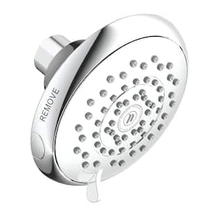 HealthGuard 5-Spray Patterns with 1.5 GPM 4.5 in. Wall Mount with Removable Faceplate Fixed Showerhead in Chrome