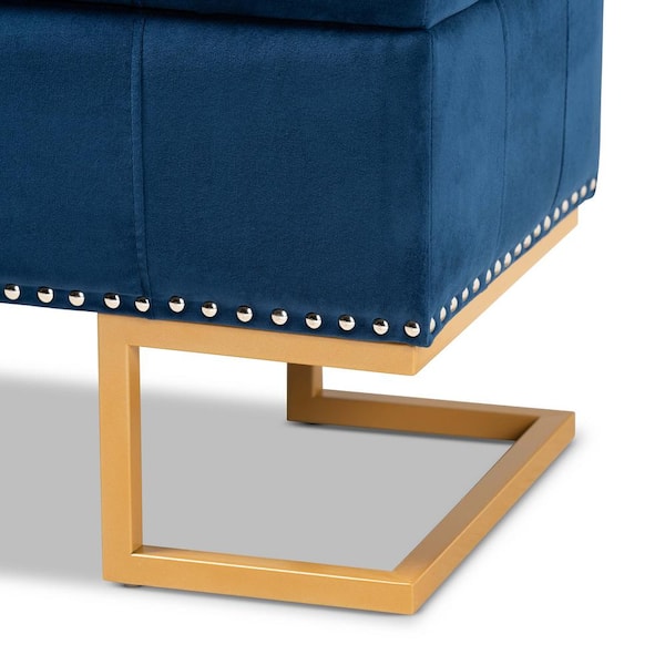 Providence Stanley Storage Ottoman, Navy Blue, Sold by at Home