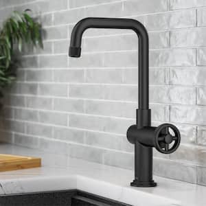 Urbix Industrial Single Handle Kitchen Bar Faucet in Matte Black