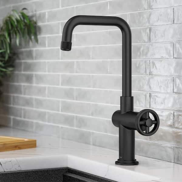 Urbix Industrial Single Handle Kitchen Bar Faucet in Matte Black