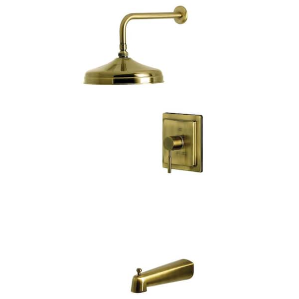 Concord 1-Handle 1-Spray Tub and Shower Faucet 1.8 GPM in Antique Brass