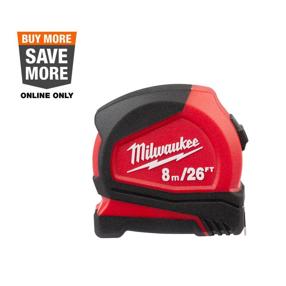Milwaukee 8 m/26 ft. Compact Tape Measure 48-22-6626 - The Home Depot