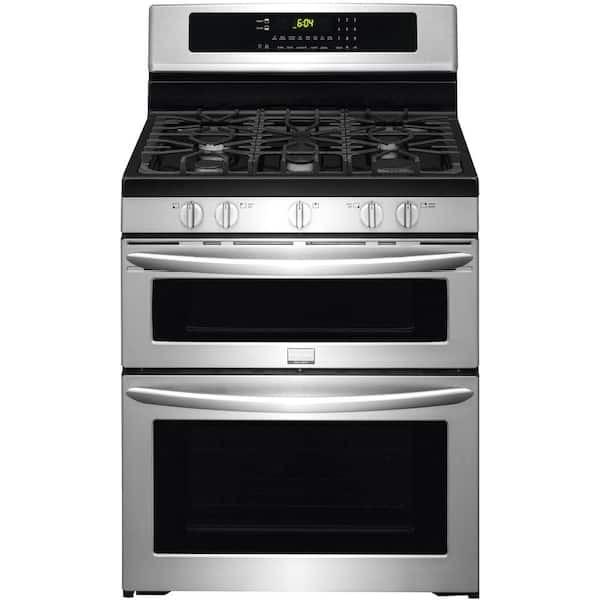 Frigidaire 5.9 cu. ft. Double Oven Gas Range with Self Cleaning Convection in Lower Oven in Smudge-Proof Stainless Steel