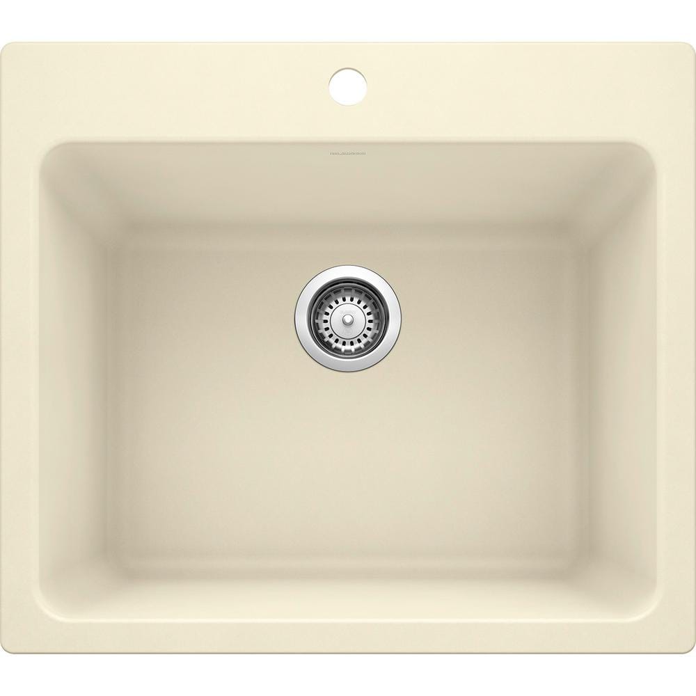 LIVEN SILGRANIT Granite Composite 25 in. x 22 in. Dual Mount Laundry Sink i