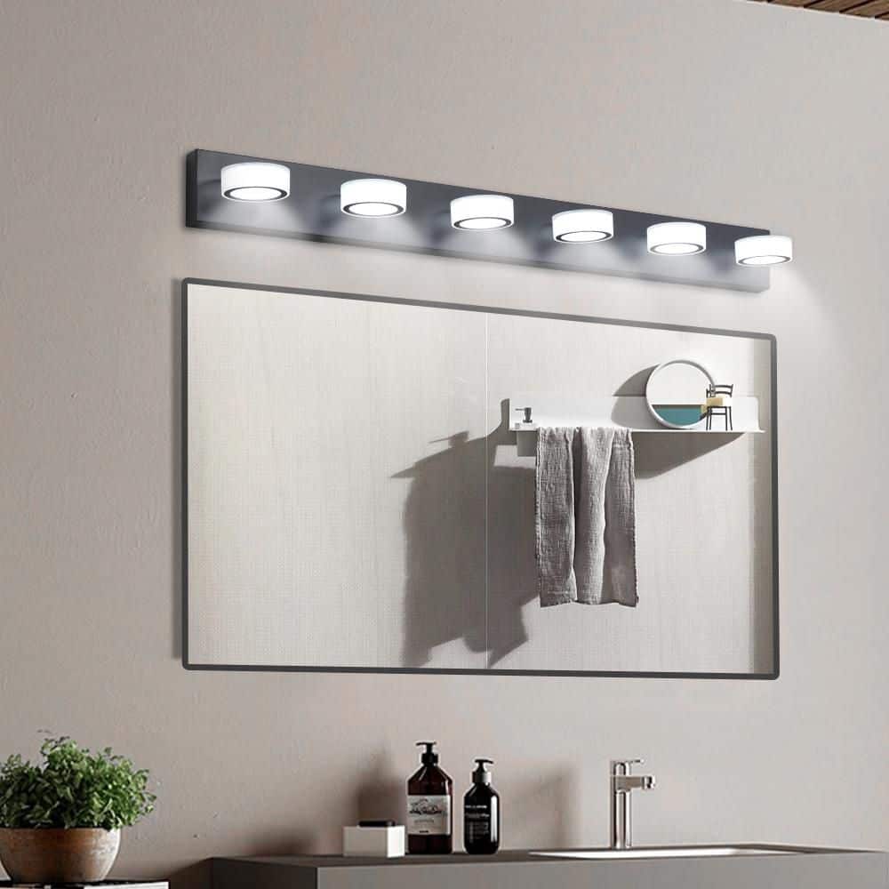45 in. 6-Light Black LED Vanity Light price history on PriceWatchPro