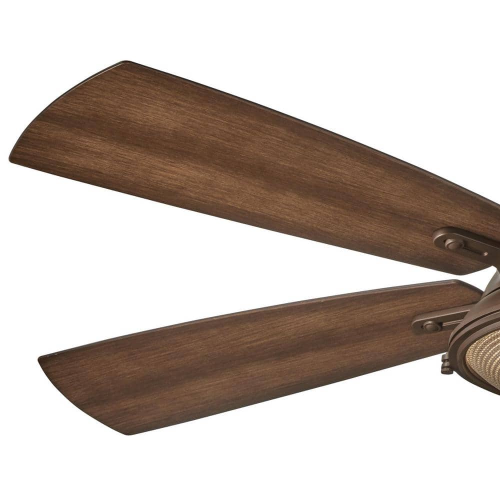 56" Oil Rubbed Bronze Outdoor Ceiling Fan with LED Light and Remote