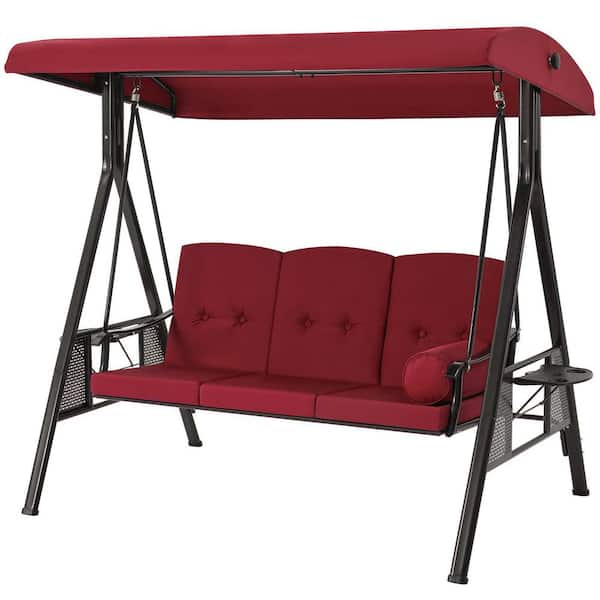 PURPLE LEAF 2-Person All-Weather Steel Frame Porch Swing