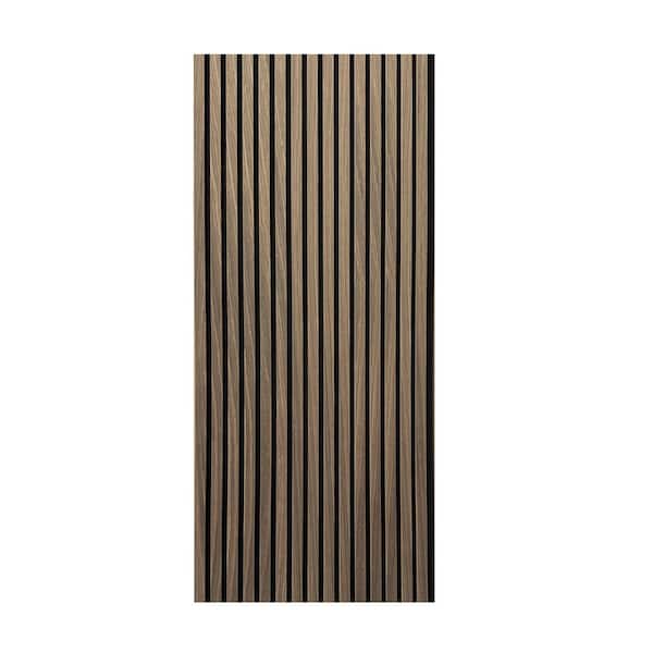 Ejoy 94.5 in. x 24 in x 0.8 in. Acoustic Vinyl Wall Siding with Real Wood Veneer in Grey OakColor (Set of 1 piece)