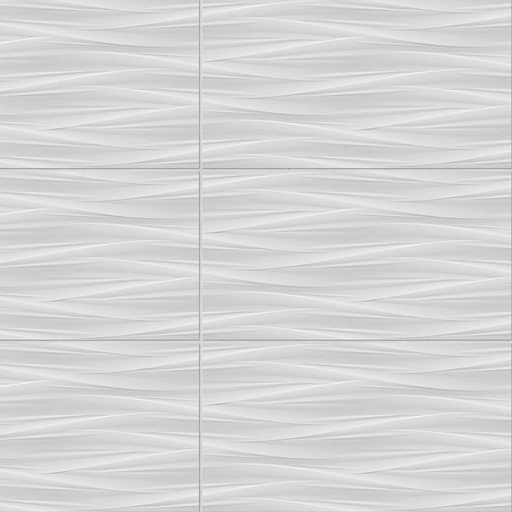 Nuvola White 3D 12 in. x 22 in. Ceramic Wall Tile