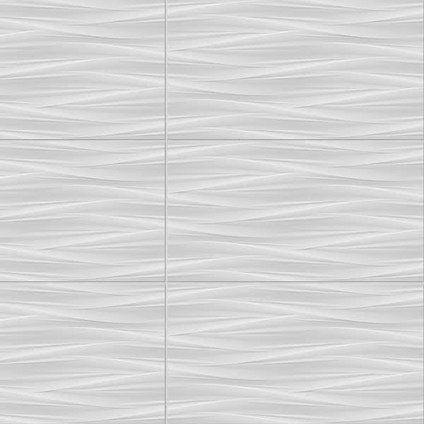 Corso Italia Nuvola White 3D 12 in. x 22 in. Ceramic Wall Tile (12.83 sq. ft./Case)