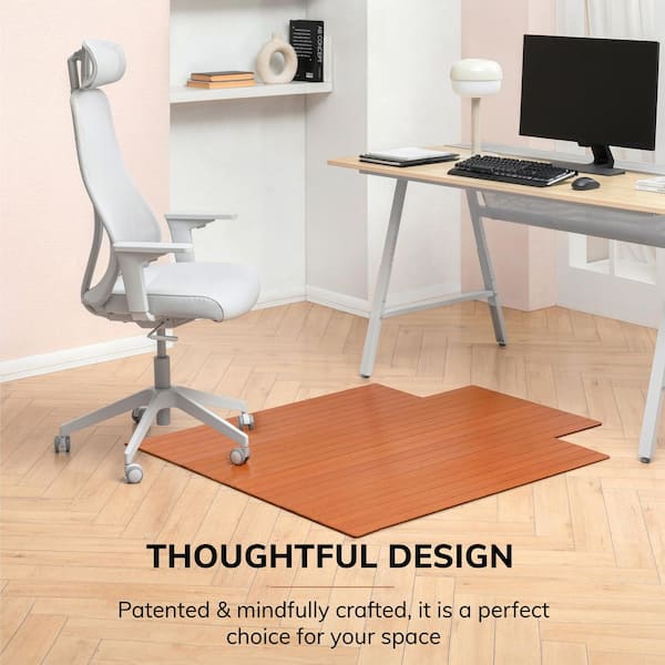 Anji Mountain Walnut 44 in. x 52 in. Bamboo Roll-Up Chair Mat with
