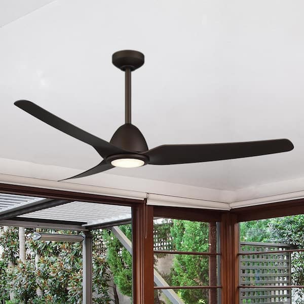 Kava 54 in. Integrated LED Indoor/Outdoor Oil Rubbed Bronze Ceiling Fan with Light